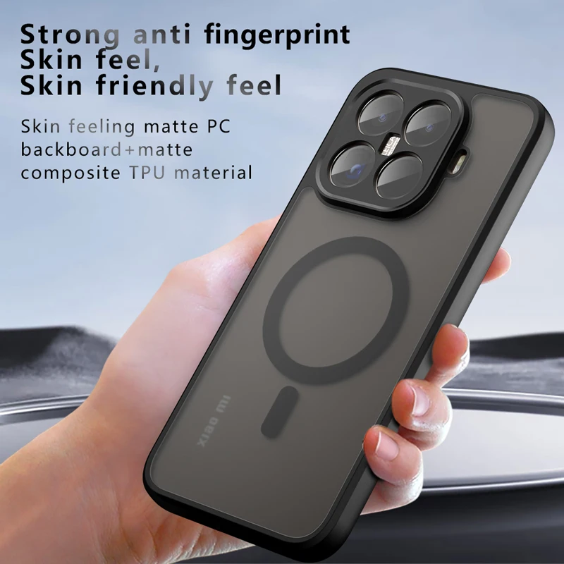 Shockproof Magnetic Matte Translucent Phone Case with Anti-Fingerprint Technology
