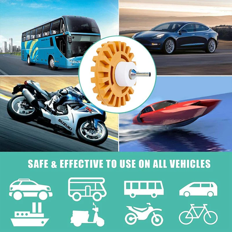 Car Pneumatic Rubber Eraser Wheel Pad Rubber Disk Decal Eraser Wheel Car Sticker Remover Paint Cleaner Polish Auxiliary Tool car sticker remover