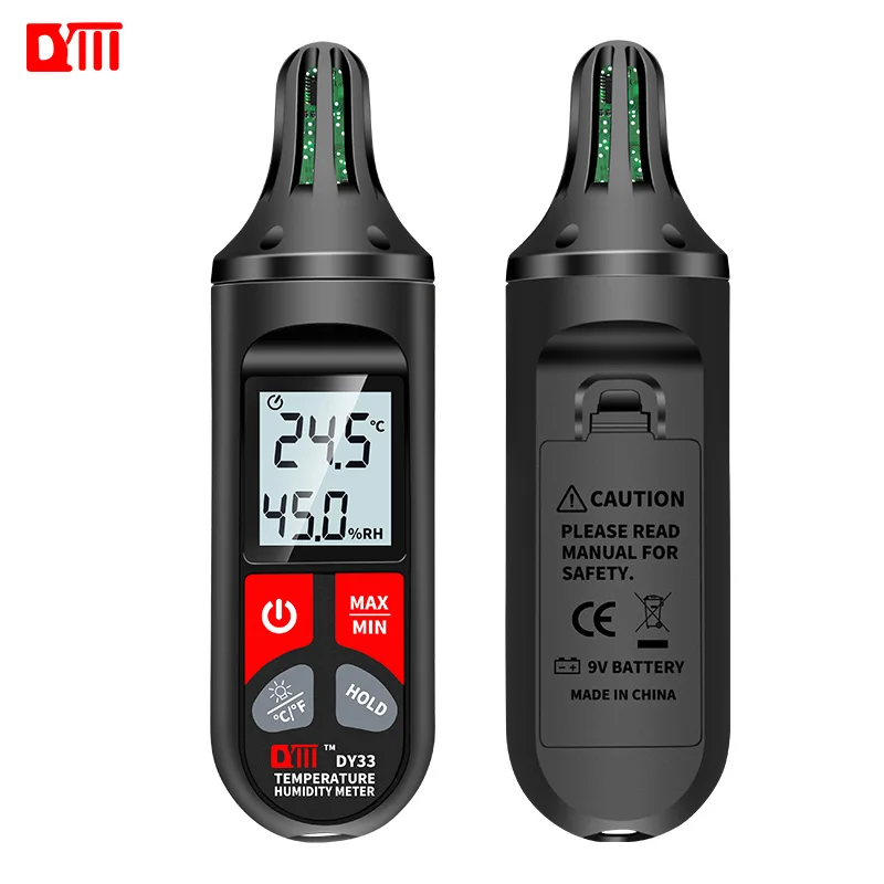 Thermometer Hygrometer Digital Thermometer Temperature and Humidity Meter Hygrometer Thermometer DY33 Digital Temperature Humidity Meter Thermometer Accurate Measurement Hygrothermograph Handle Type Hygrometer MAX/MIN Mode