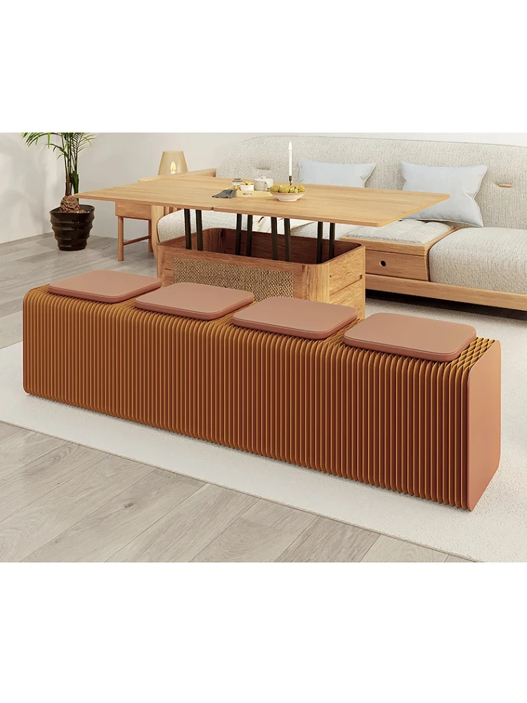 Paper Shoes Replacement Seat Stool Folding Retractable Stool Creative Multi-Functional Bedside Organ Bench Home Furniture