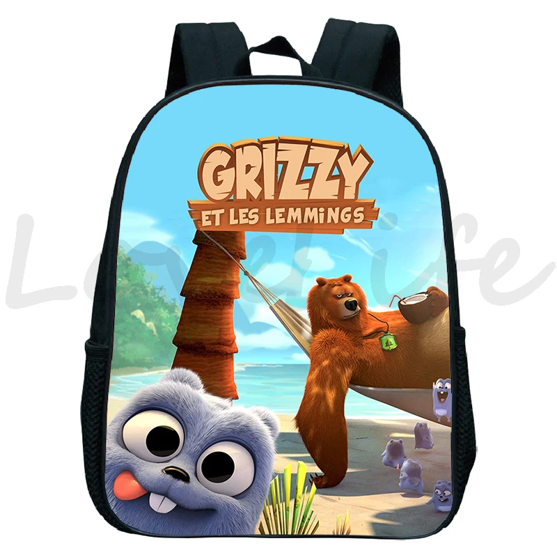 Child Grizzy and the Lemmings Backpack Waterproof Kindergarten Bags Bookbag Kids Cartoon Anime Backpacks Boys Girls School Bag