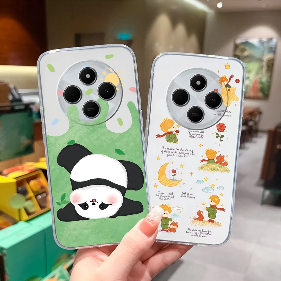 Cute Healing Pattern Clear Soft TPU Silicone Shockproof Phone Case