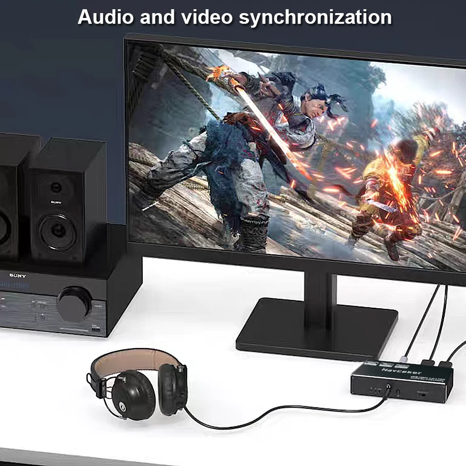 8K 60HZ HDMI-Compatible Converter HDMI2.1 Audio Extractor With 7.1CH/5.1/2.0 Coa