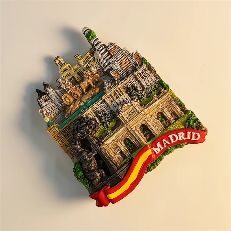 Magnete Frigorifero Madrid 3D In Resina – Souvenir Fatto A Mano, Città Di Viaggio, Regalo Originale