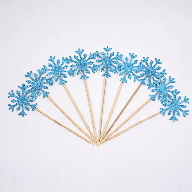 10pc/set Snowflake Cupcake Toppers Baby Girl Frozen Birthday Party Decoration Kids Christmas Cake Supplies Accessories party decorations birthday party supplies cake topper cake decorations cake toppers cupcake supplies