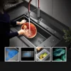 ASRAS kitchen sink, large single sink, right side drainage, high-pressure cup washing device, gray black sink, waterfall sink 3