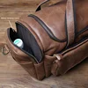 New Retro Large Capacity Men's Frosted Leather Travel Bag Made Of Old Top Layer Cowhide Portable Short Distance Luggage Bag 5
