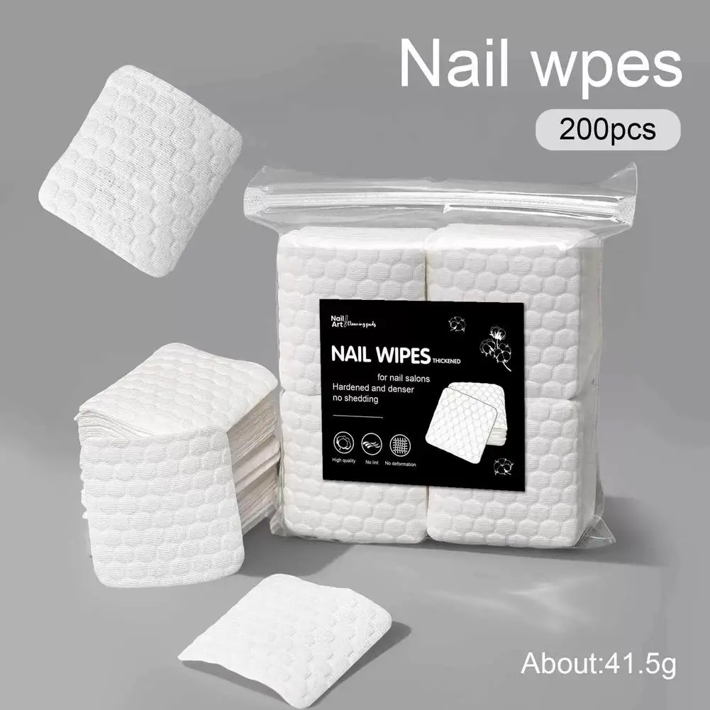 200/500Pcs 네일 코튼 폴리쉬 리무버 젤 클린 파이버 매니큐어 냅킨 없이 사용 가능 페디큐어 보풀 없는 물티슈 클리너 페이퍼 P S4E5