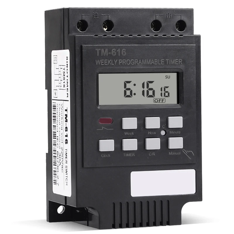 

TM616 Digital TIME Switch 30A 220V Din Rail Mount Programmable Relay Timer Control Smart Home
