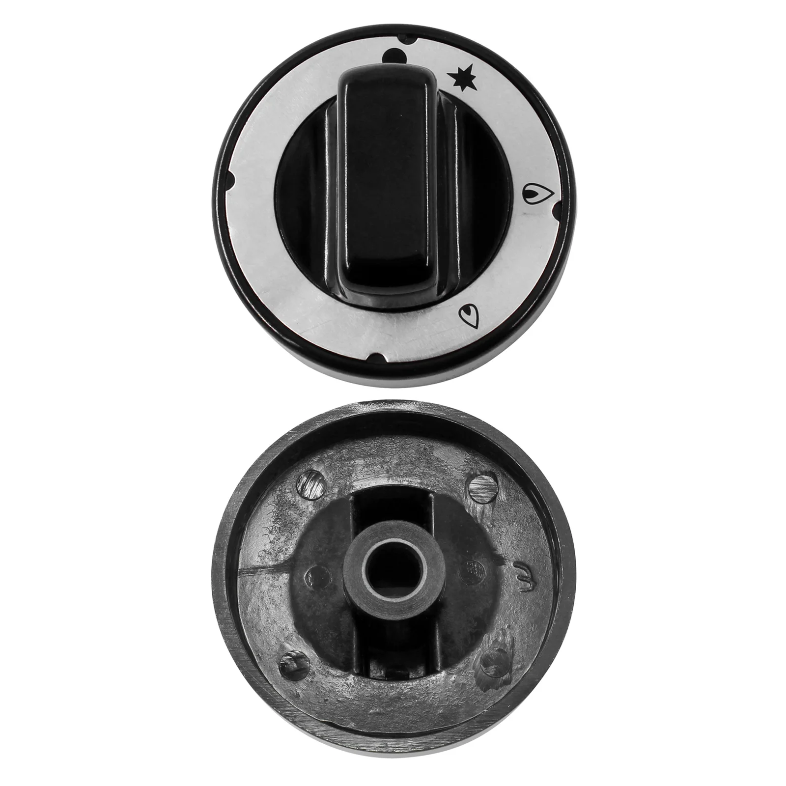 Commercial Kitchen Gas Cooking Stove Cooker Parts 10mm Stem Black Knob Catering Cooktop Round Rotary Switch Accessories 10 x 8mm