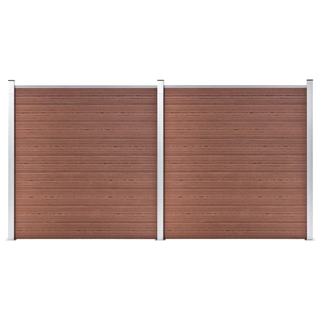 Recinzione Da Giardino Wpc 353X186 Cm Pannello Di Recinzione Da Giardino Marrone Recinzione Decorativa Antiruggine Per Animali Per Cortile Esterno Sca