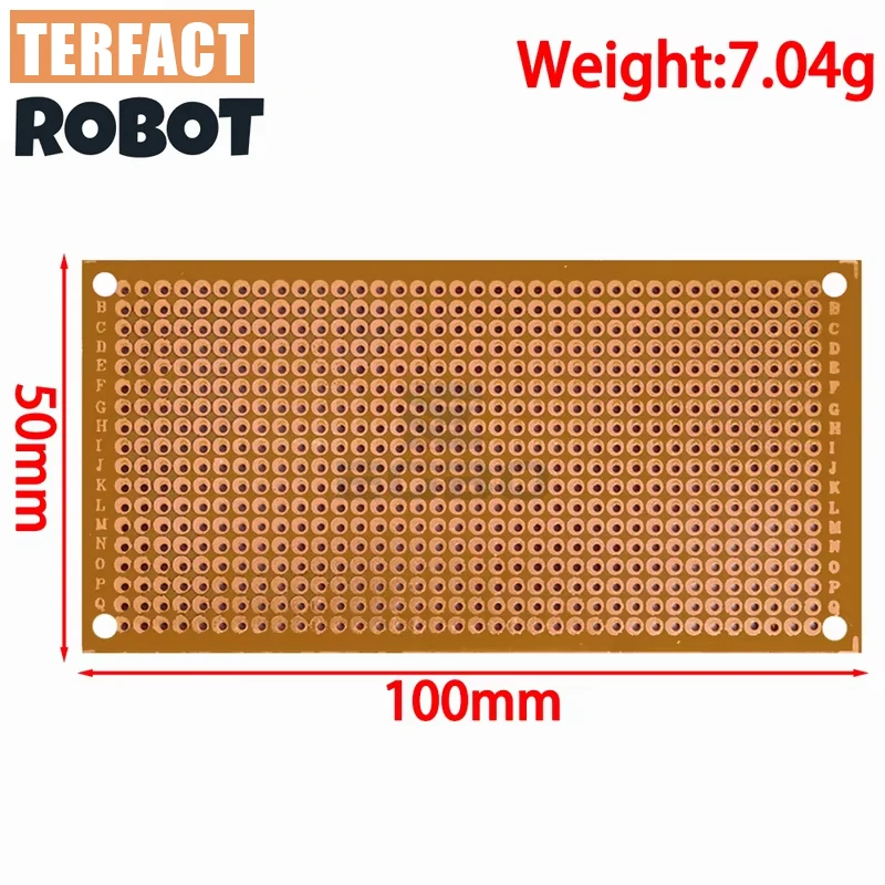 1PCS 5×10cm 범용 무납땜 프로토타입 PCB: 조인트 홀이 있는 단면 주석 도금 구리판 - DIY 프로젝트에 이상적