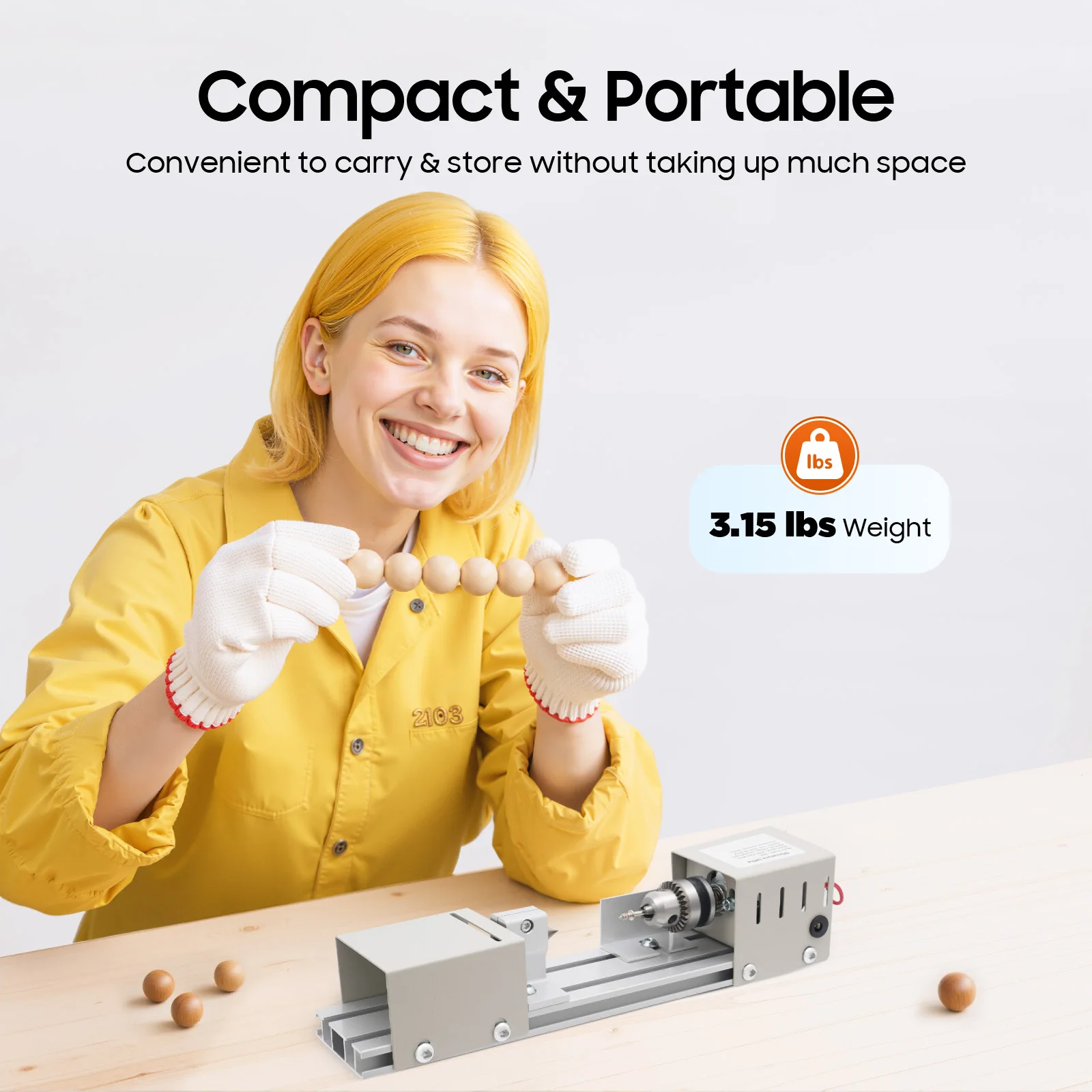 96W Mini-Holzdrehmaschine Metallfräsmaschine DIY Holzbearbeitung Buddha-Perlen Schleif- und Poliermaschine, 7 einstellbare Gänge – Detail 1