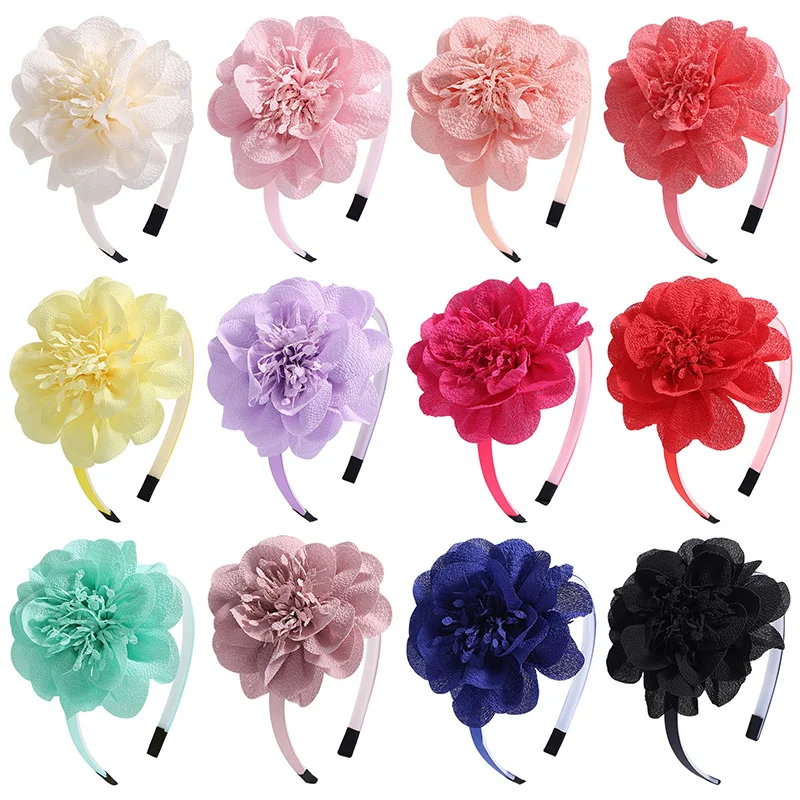 

Chiffon Flower Headbands Solid Color Hairbands Children's Hair Hoop Girls Princess Hair Bands Kids Headwear Hair Accessories