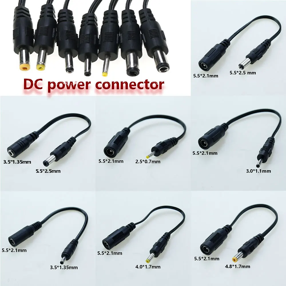 DC 5,5x2,1 Buchse an DC 5.5*2.5/2.5*0.7/3.5*1.35/4.0*1.7/4.8*1.7/3.0*1,1/* mm Stecker Verlängerung stecker Netz kabel