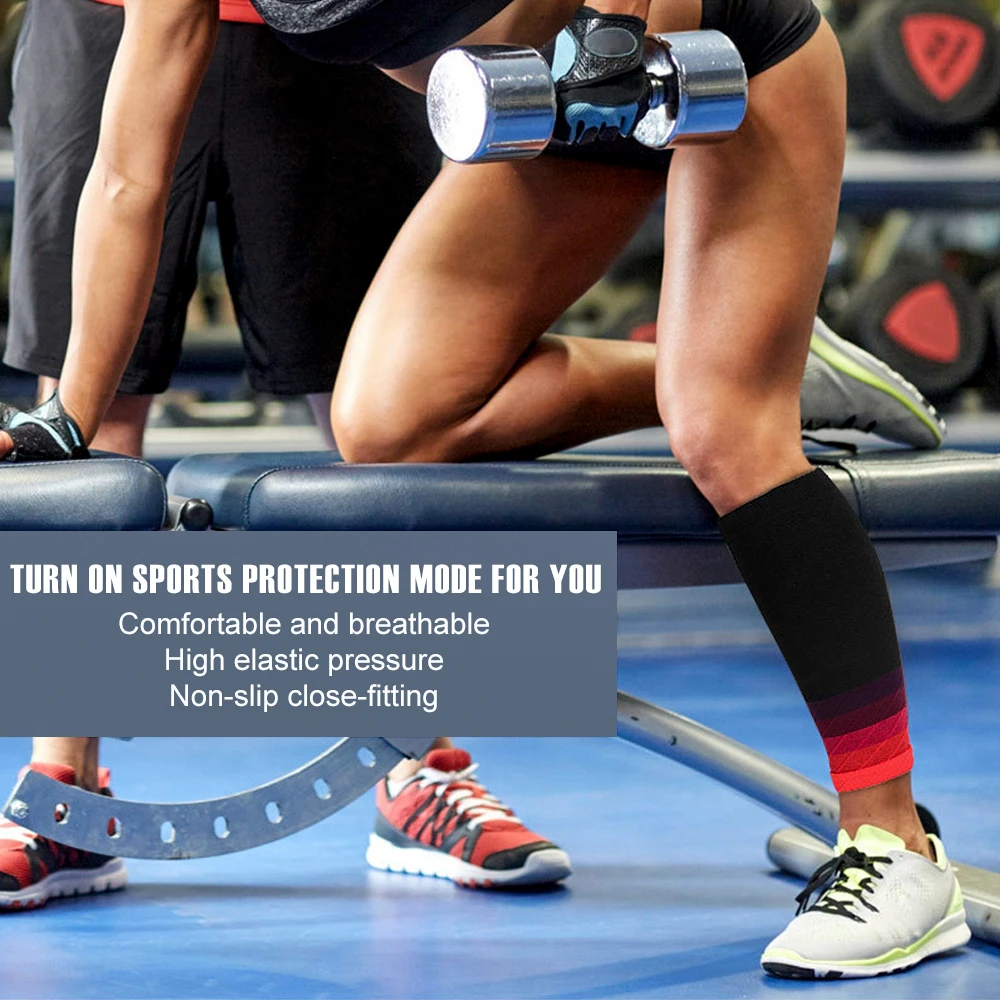 Calf Compression Sleeves 1Pair Sports Calf Compression Socks For Pain Relief Running Work Travel Calf Cramp Shin Splint Support