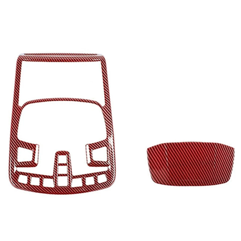 

Front Reading Light Lamp Panel Trim Frame Cover For Ford F150 F-150 2015-2020 Accessories, ABS Red Carbon Fiber