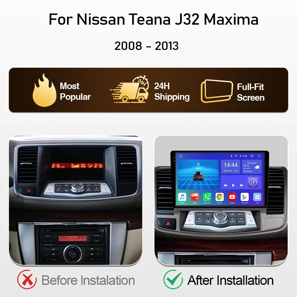 Autoradio Android per Nissan Teana J32 Maxima 2008-2013 Navigazione GPS Video Autoradio GPS Multimedia WiFi Lettore Video 5g 2Din - immagine 3