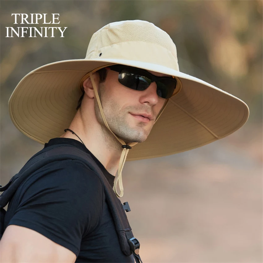 Sombrero de Sol de secado para hombre, Sombrero de Panamá a prueba de sol, transpirable, de ancha grande, pesca, Verano AliExpress