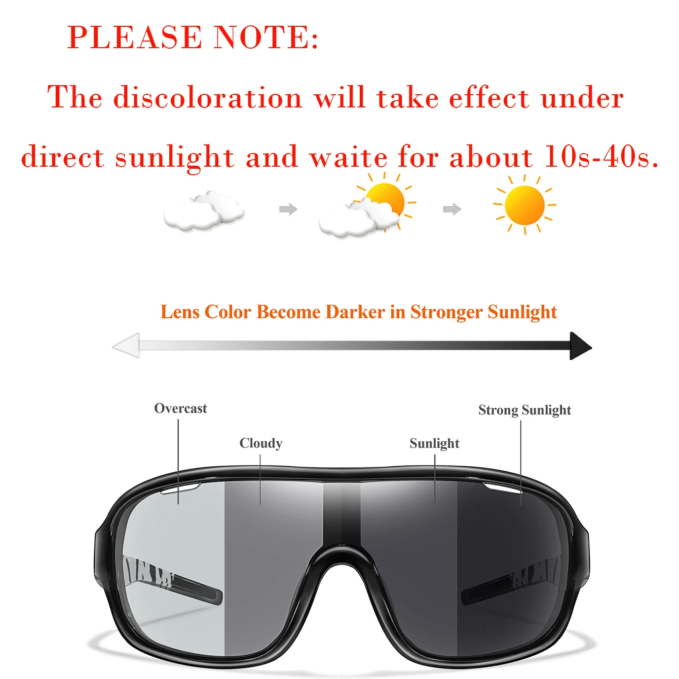 POAT Cycling Sunglasses Photochromic Windproof