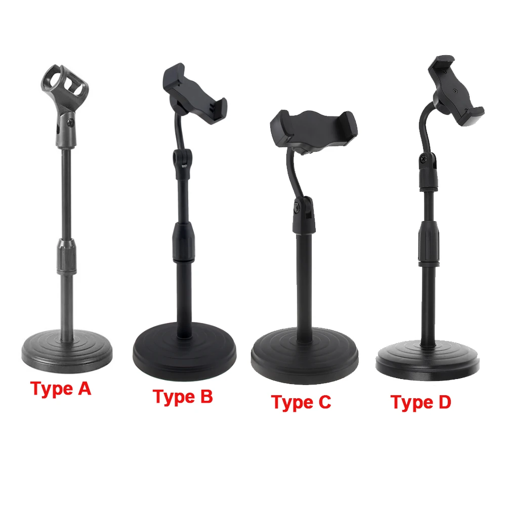 Height-adjustable Microphone Mount Holder Flexible Desktop Tripod Folding Mic Stand