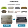 Living Room Sofa Cover Elastic Corner Sofa Cover Chair Cover 1/2/3/4 Seats Dustproof And Machine Washable 4