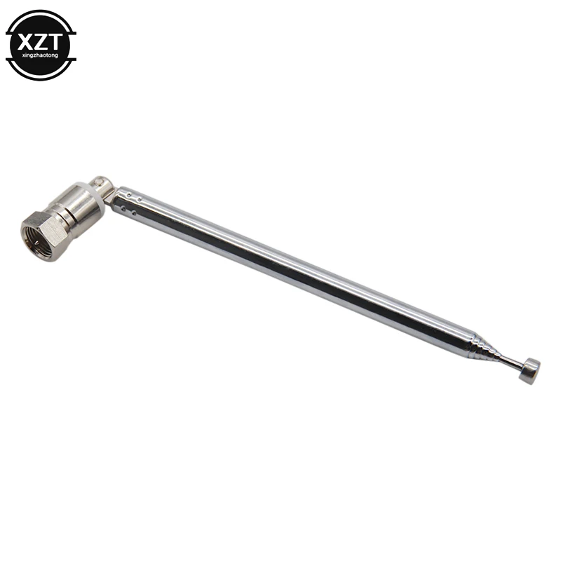 F Type Radio TV Antenna 7 Section Telescopic Aerial Replacement Connector For TV AM FM Radio Cable 21-98cm Wholesale