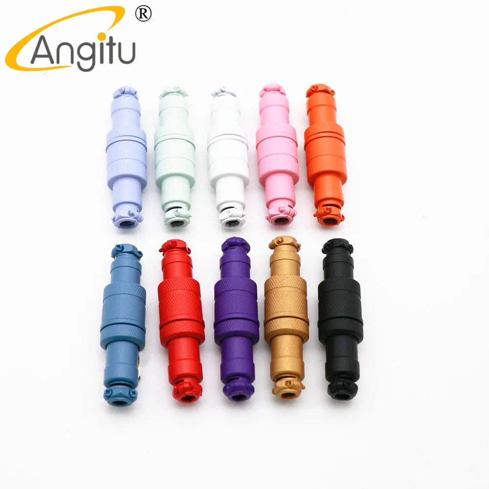 Angitu Handmake Enrolado tipo c Cabo Cor Gx16 Aviador Teclado Usb Cabos Cor Personalizado Cabo de Teclado Mecânico - Imagem 4