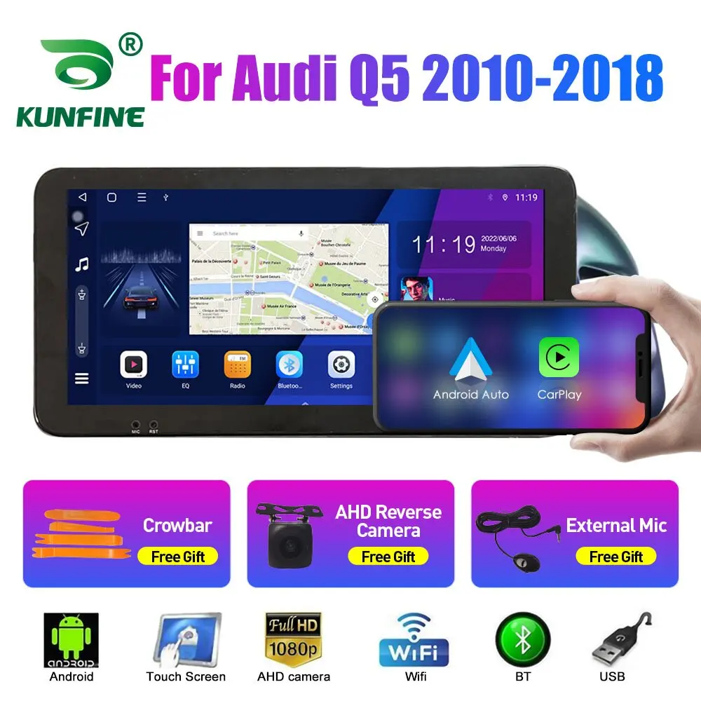 

10.33 Inch Car Radio For Audi Q5 2010-2018 2Din Android Octa Core Car Stereo DVD GPS Navigation Player QLED Screen Carplay