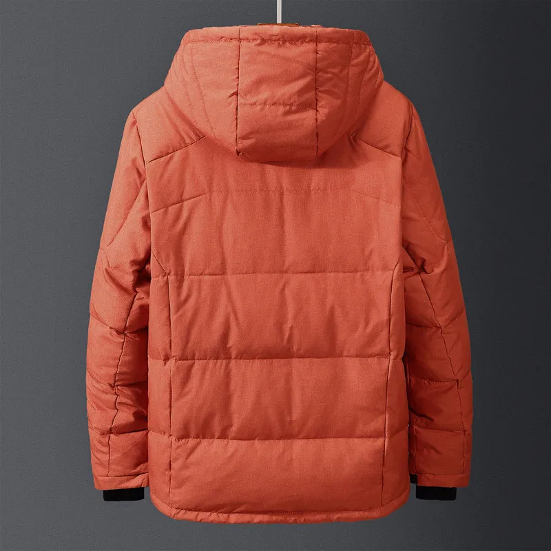 Men Down Jacket-20 Degree Winter Parkas Male White Duck Down Jacket Hooded Outdoor Thick Warm Padded Snow Coat Oversized M-4XL