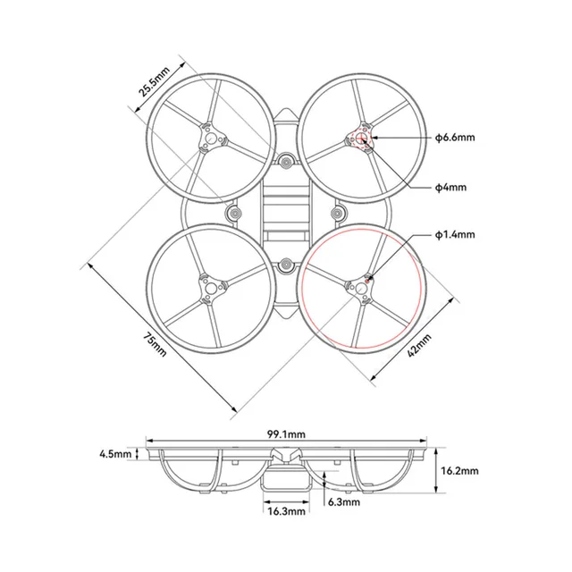 BETAFPV Air75 II Brushless Whoop Frame-75mm FPV Racing Drone Frame Kit Accessories 2