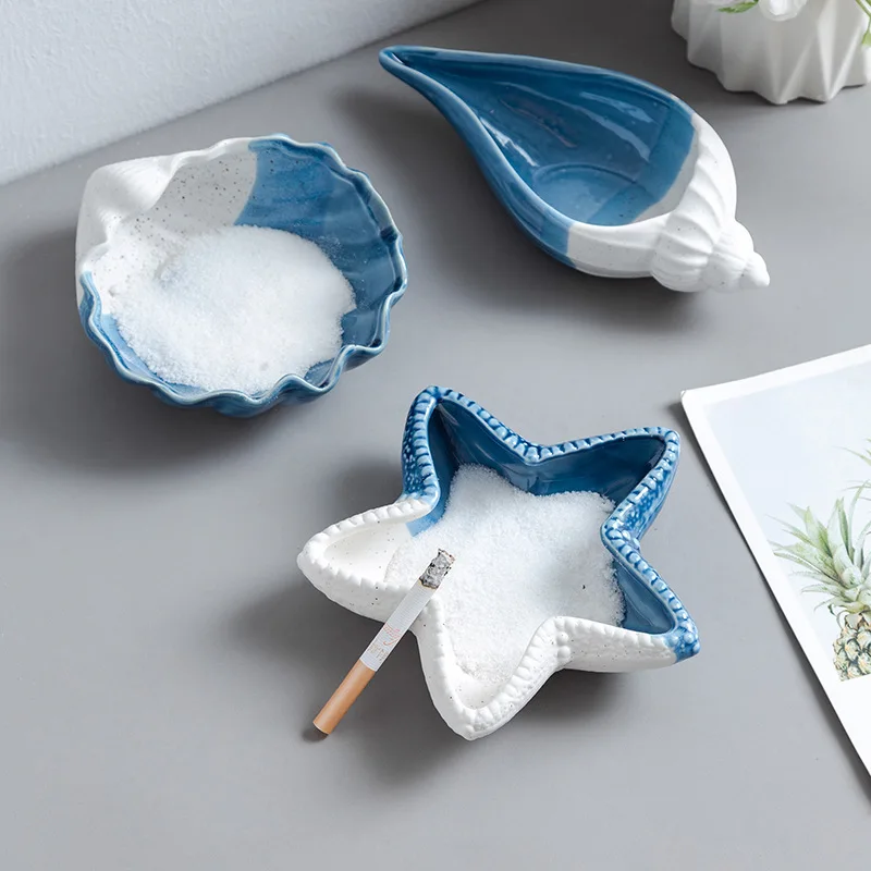Sea Shells Decoration Desk Accessories Ceramic Storage Nordic Room Decor Home Decor For Living Room Christmas Gift