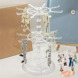 360 - Degree Rotating Jewelry Display and Organizer Stand (Transparent)
