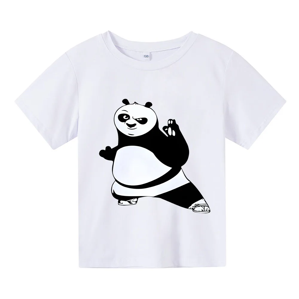 

Cute Panda Funny Graphic Print Tshirt Girls/Boys Kids Cartoon Clothes Summer 100% Cotton Short Sleeve T Shirt Costumes Kawaii