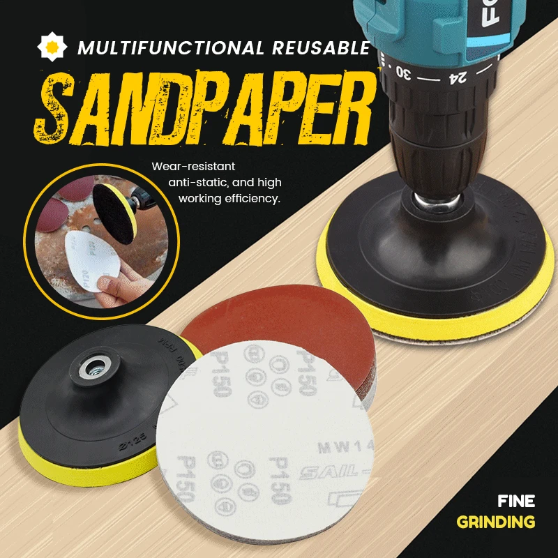 

Multifunctional Reusable Sandpaper 10PCS 6 Inch 150MM Aluminum Oxide Sander Sandpaper Sanding Discs Sanding Paper 60- 2000 Grits