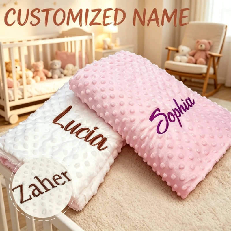Personalized Baby Name Custom Blanket – Soft Swaddle for Newborns and Toddlers