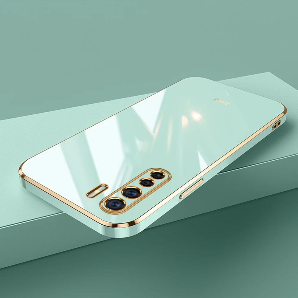 Luxury Square Plating ShockProof Silicone Back Cover Case