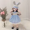 30cm Bjd Doll 12 Moveable Joints 1/6 Girl's Dress 3D Brown Eyes Toy with Clothes Shoes Kids Toys for Girl Children Gift 3