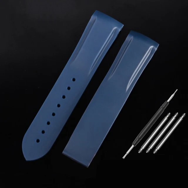20 22mm Silicone Rubber Watch Band Chain For Omega SEAMASTER