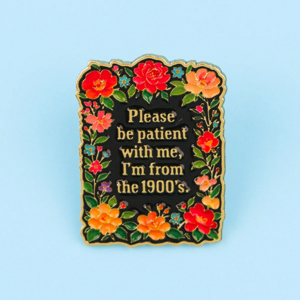 Ich stamme aus den 1900er Jahren. Emaille-Anstecknadel Blumen-Brosche Reversnadel Abzeichen für Rucksack Kleidung Accessoires Modeschmuck Geschenk für Freunde – Detail 2