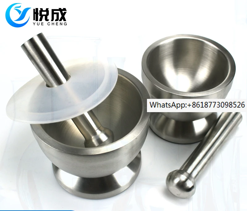 

Laboratory stainless steel mortar, stainless steel crusher, household grinding manual stone mortar, grinding bowl crystal