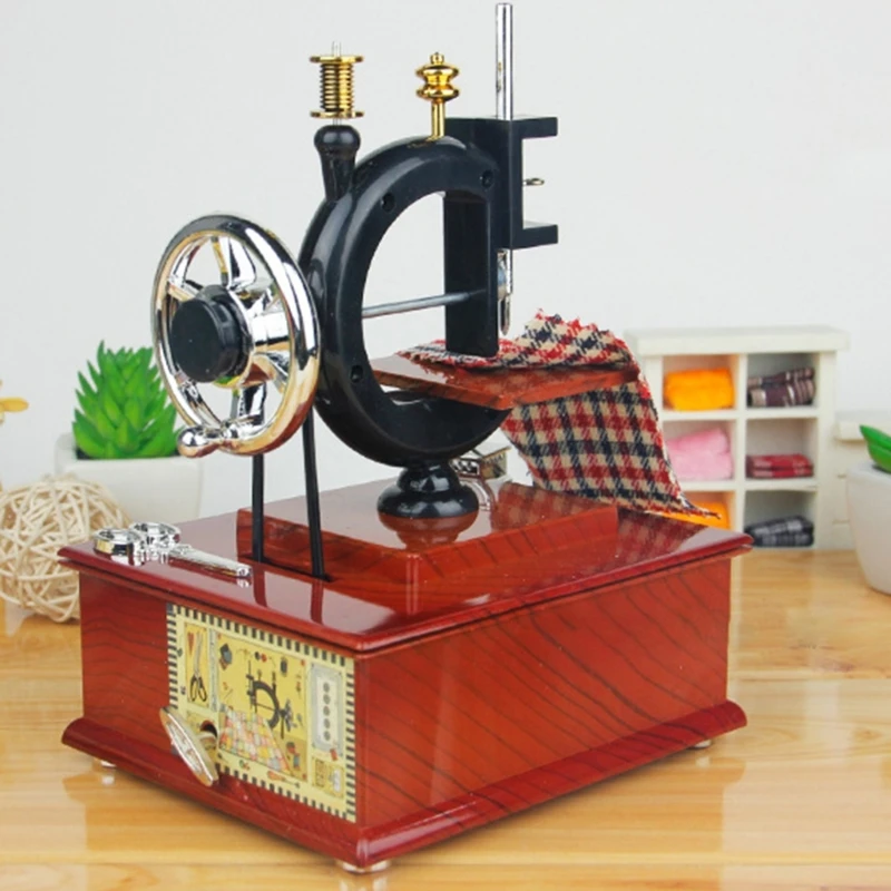Portable Sewing Machine Retro Sewing Machine Gift Music Boxes Creative Birthday Gift For Girlfriend Friend Music Boxes