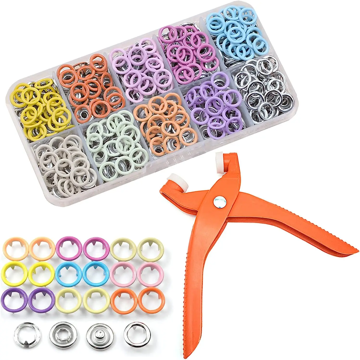 Plier Tool 50sets Colour Metal Snap Sewing Button Claw Set Hollow Solid