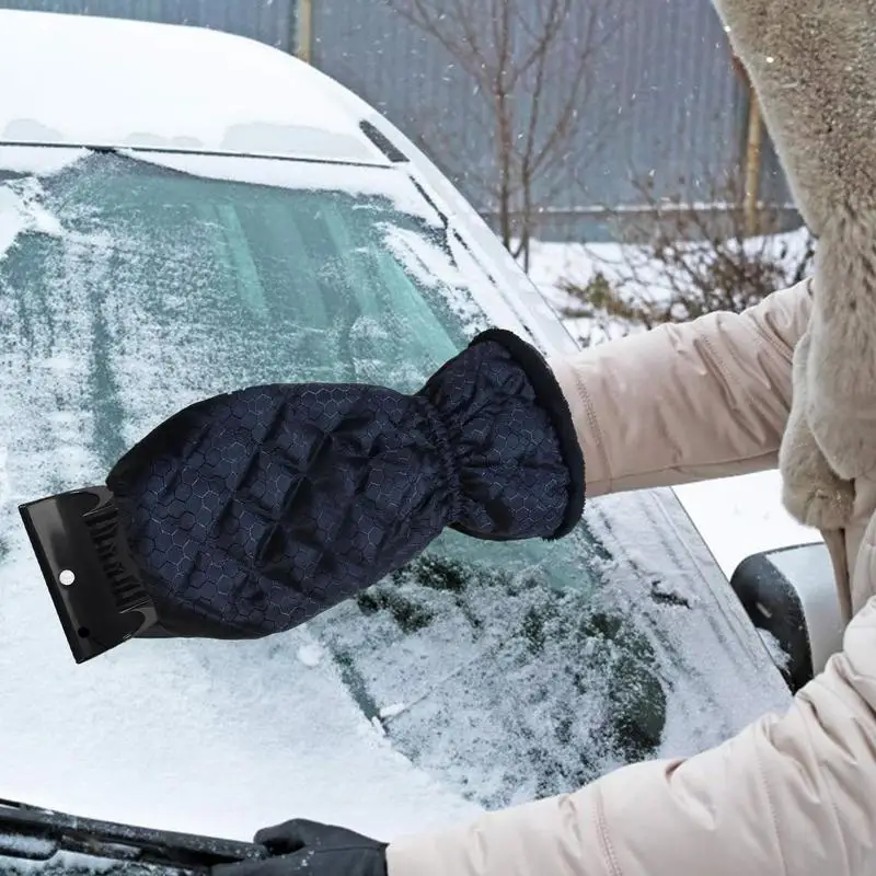 For Home Use Ice Scraper Gloves Waterproof And Warm Windshield Scraper Mittens Car Window Snow Shovel And Ice For Glass