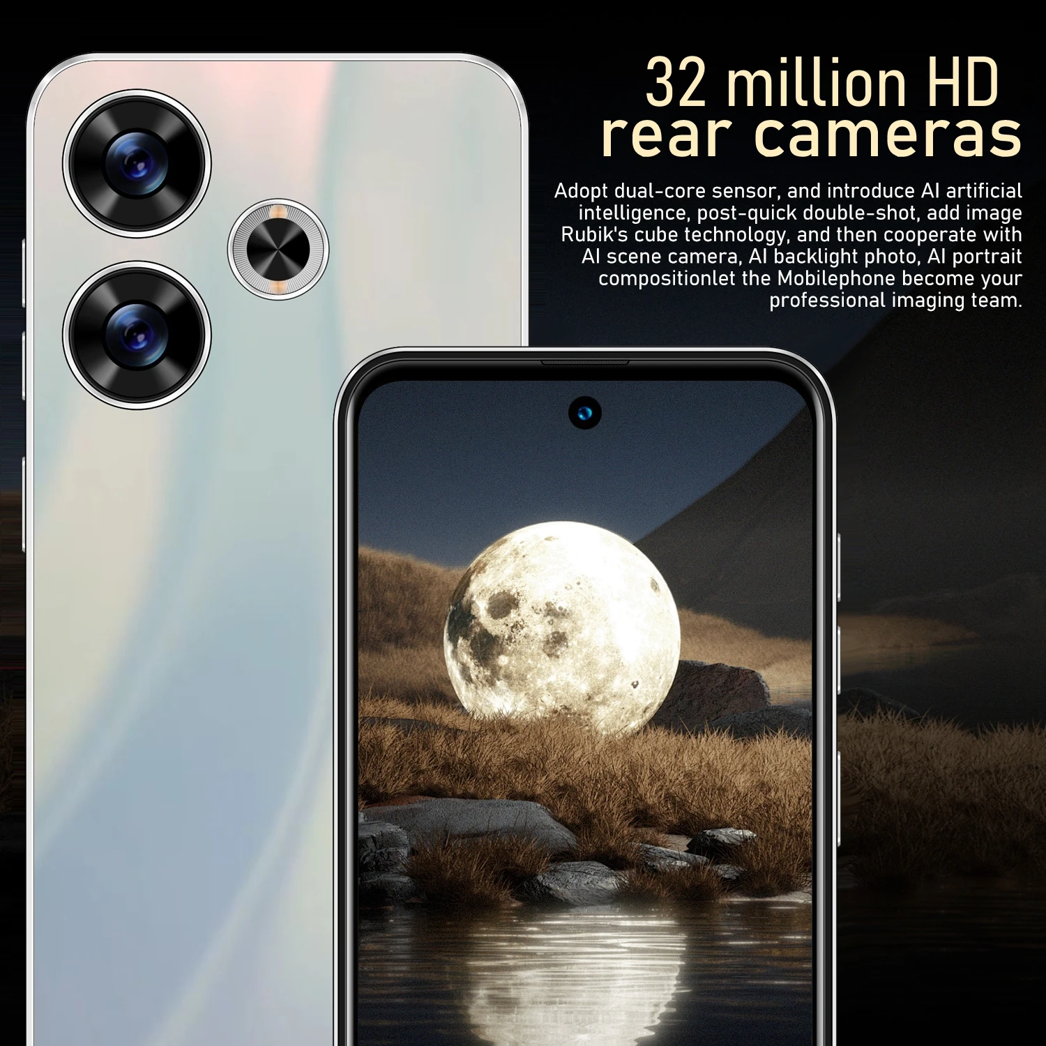 FUFFI X6 Smartphone Android,6.56 inch,8GB RAM,256GB ROM,16+32MP,Dual SIM,Mobile phone,Google Play,5500mAh,Celulares，cellphone 3