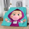 Hot Cartoon Printed Blanket Picnic Blankets Warm Blanket Soft and Comfortable Blanket Home Travel Lovely M-MashaS Bear Birthday 2