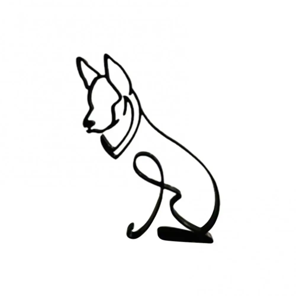 Dog Art Sculpture Simple Metal Dog Abstract Art Sculpture for Home Party Office Desktop Decoration Cute Pet Dog Cats Gifts 3