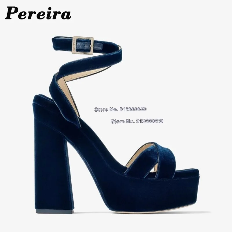 Velvet Knot Heels Blue