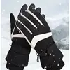 Ski Gloves Men's Winter Cotton Thickened Fleece Warm Windproof Cold Outdoor Cycling Car Waterproof Touch Screen Winter Soft 3