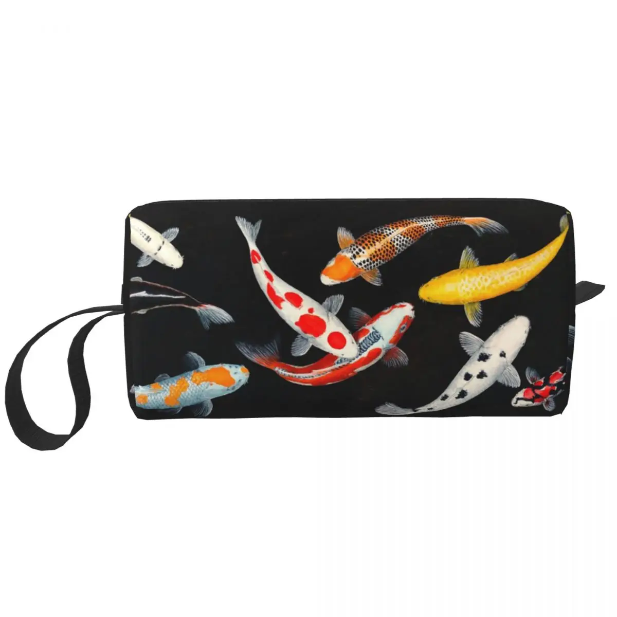 

Сумка для макияжа Koi Fish на удачу, дорожная косметичка для карпа в виде пруда, маленькая вместительная косметичка для туалетных принадлежностей